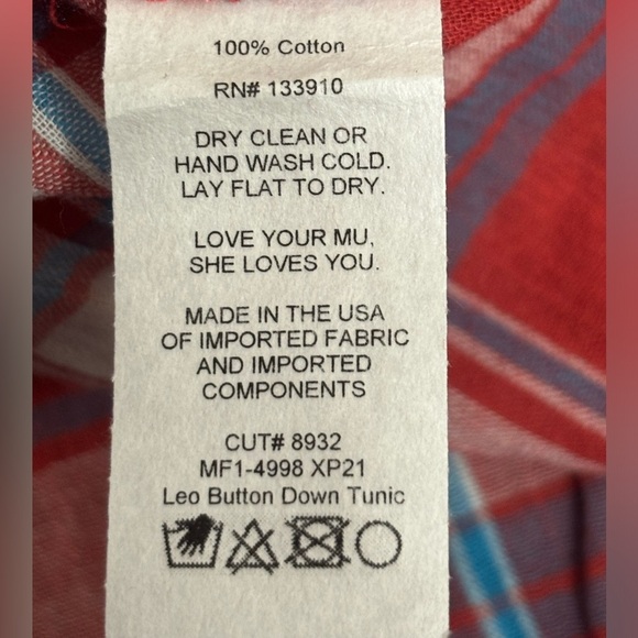 Show Me Your Mumu Leo Button Down Boho Western Long Tunic in Red Plaid -… - Picture 8 of 15